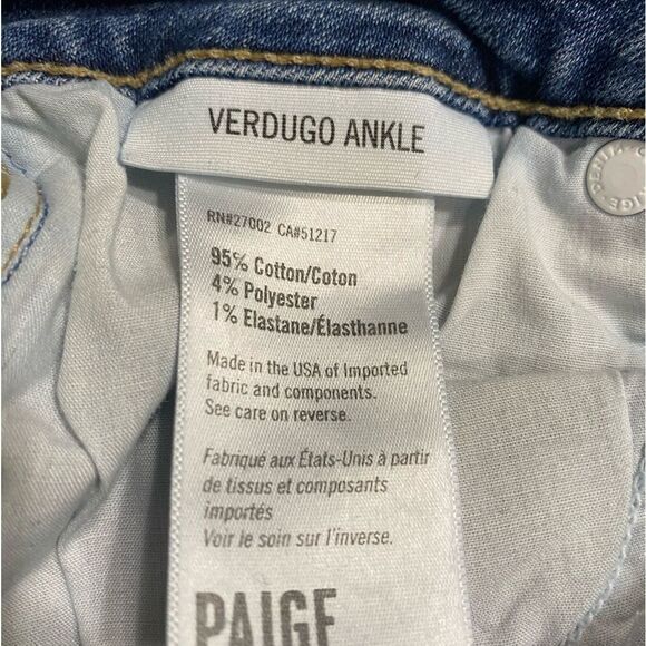 Paige Verdugo Ankle Distressed Jeans Medium Wash Mid Rise Size 26 - Picture 14 of 15
